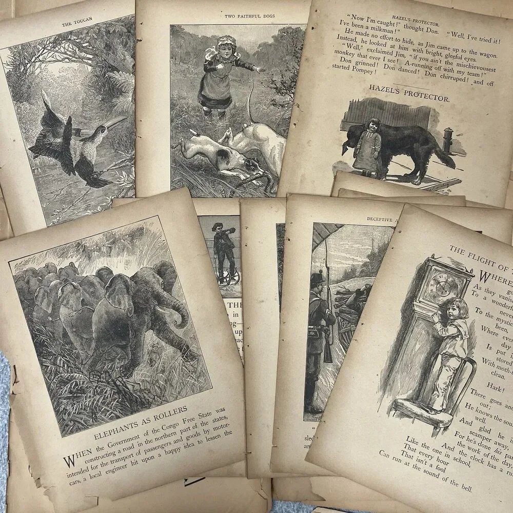 Ephemera Lot Vintage Old Book Pages Images Music Junk Journal Art Crafts 80 Pcs